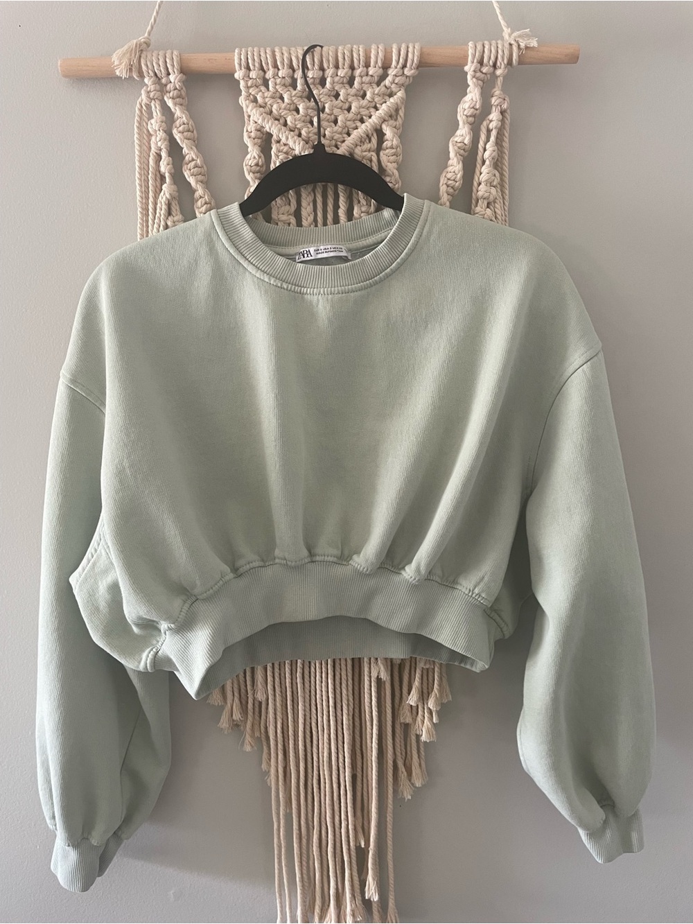 Zara basic matching jogger set size Medium light sage green color cotton